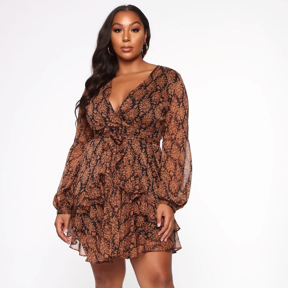 Fashion Nova Plus Size Long Sleeve Mini Dress size 2xL